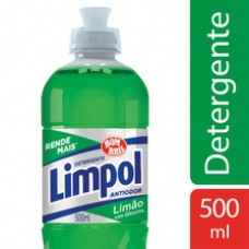 Detergente Lava Louças Limão Frasco 500ml - Limpol